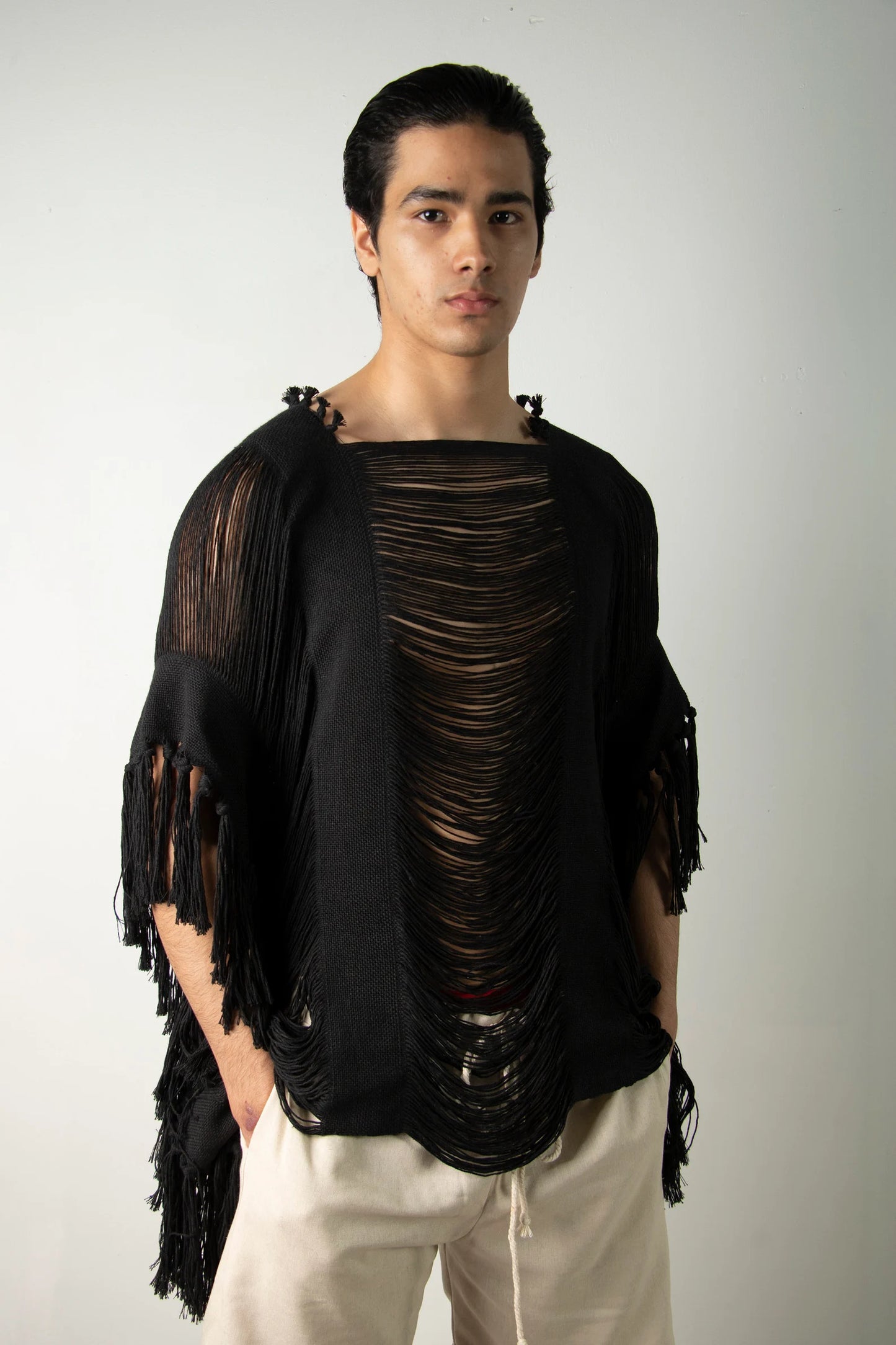 Frayed Poncho 27"