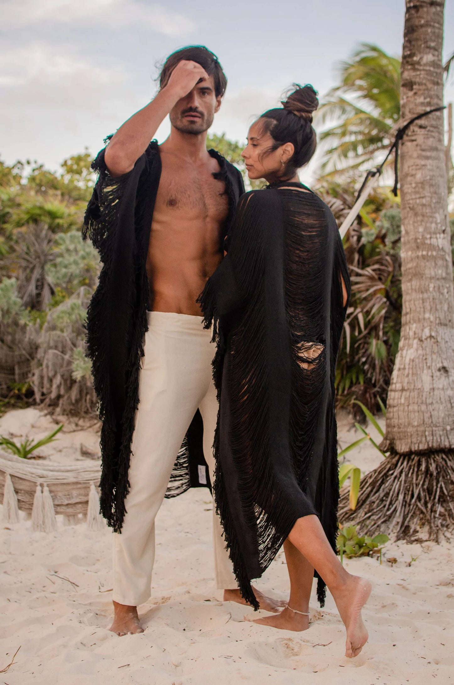 Frayed Kimono 48" Full-Body