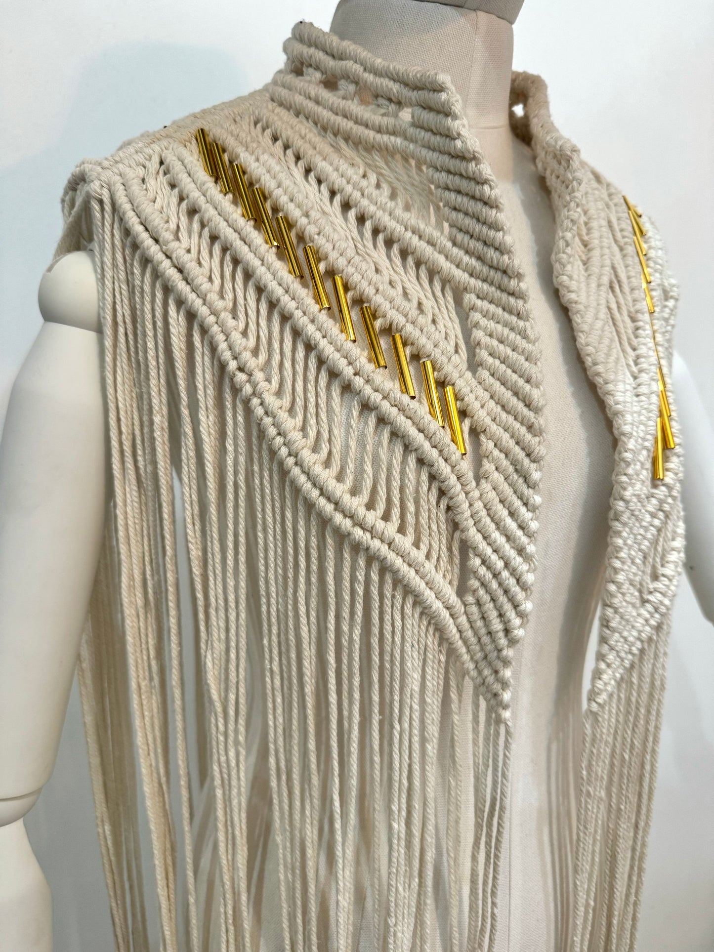 Solstice Macrame Vest, burning man festival handwoven top