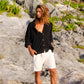 Soft Gauze Button-Up Shirt Long Sleeve