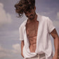 Soft Gauze Button-Up Shirt Short Sleeve