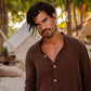 Soft Gauze Button-Up Shirt Long Sleeve